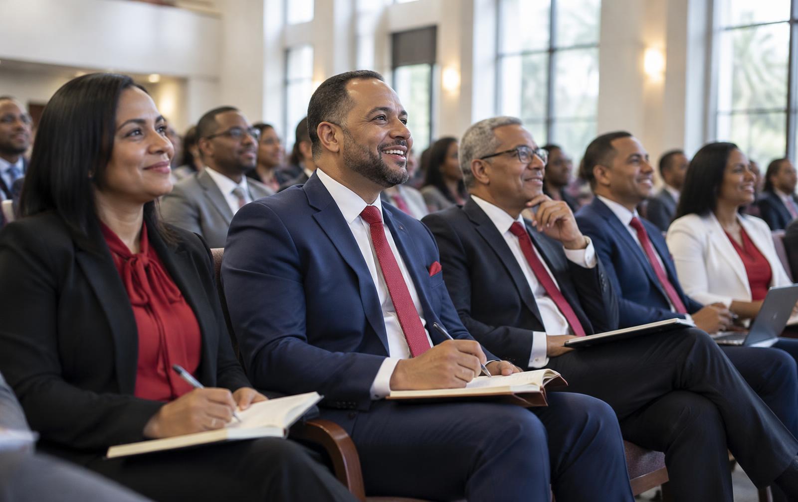 Pastores y líderes participando en una jornada de formación